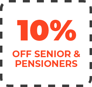 10% off for senior and pensioners